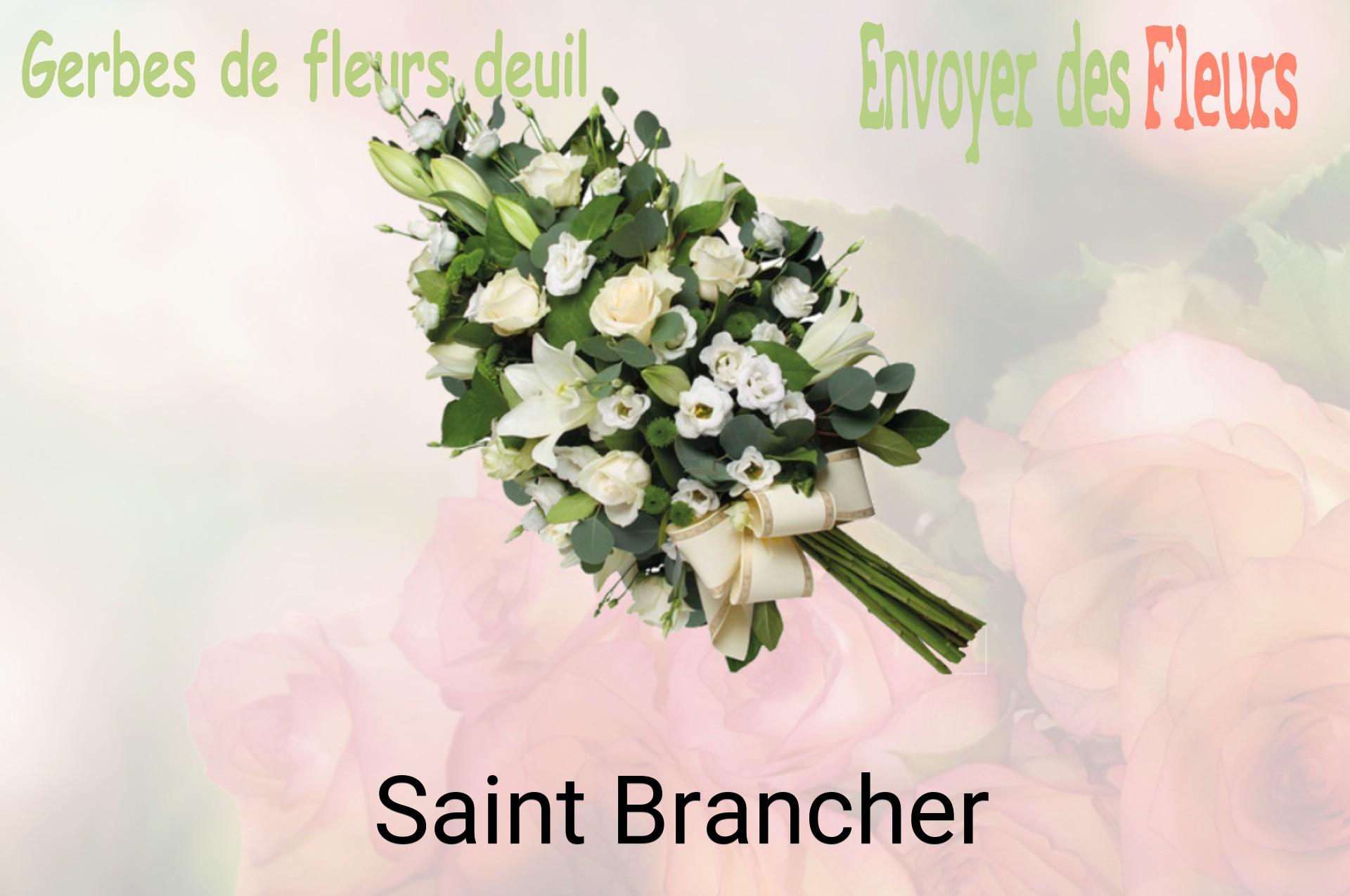 Gerbe de fleurs de deuil livrée à Saint-Brancher